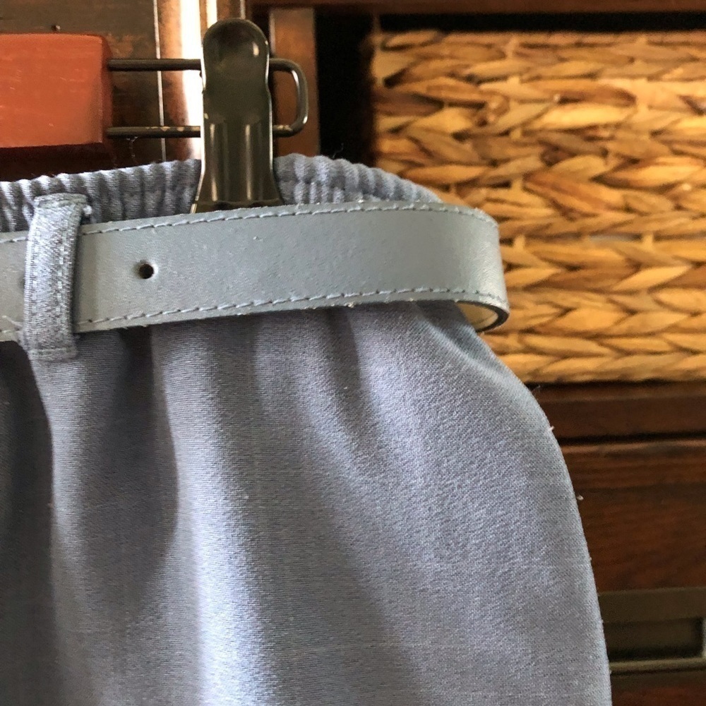 Vintage cornflower blue midi skirt with matching belt in size 16 - Picture 5 of 9